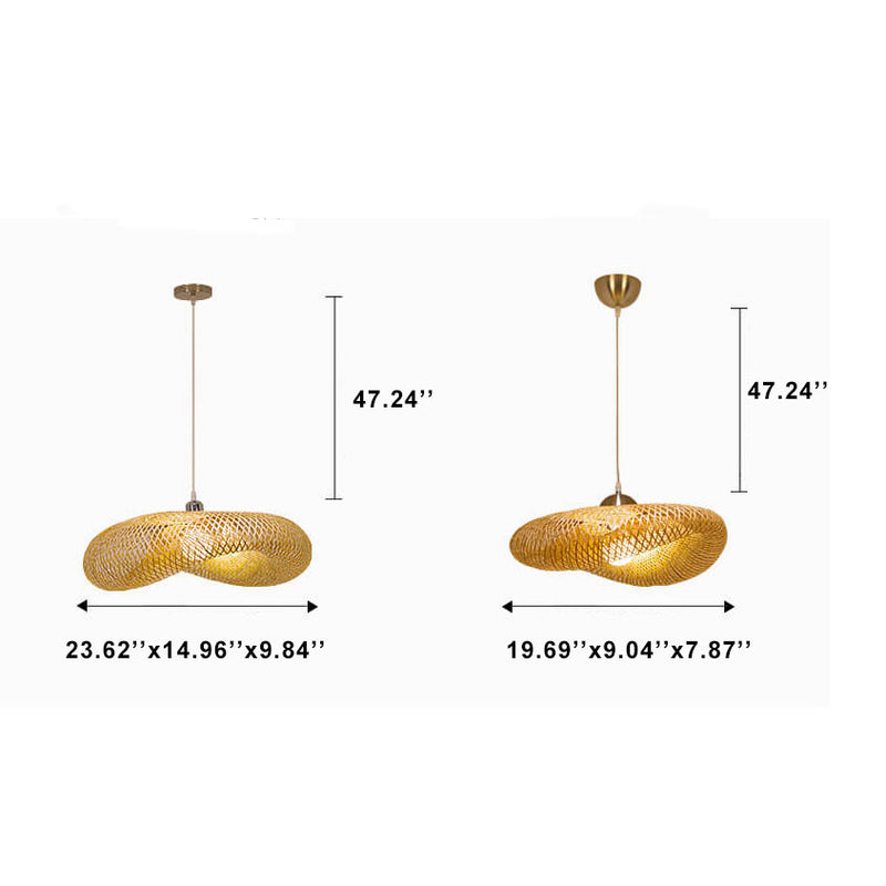 Moderner Twist Bambus 1-Licht Pendelleuchte 