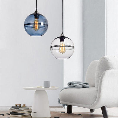 Modem Creative Round Ball Glass 1-Light Pendant Light