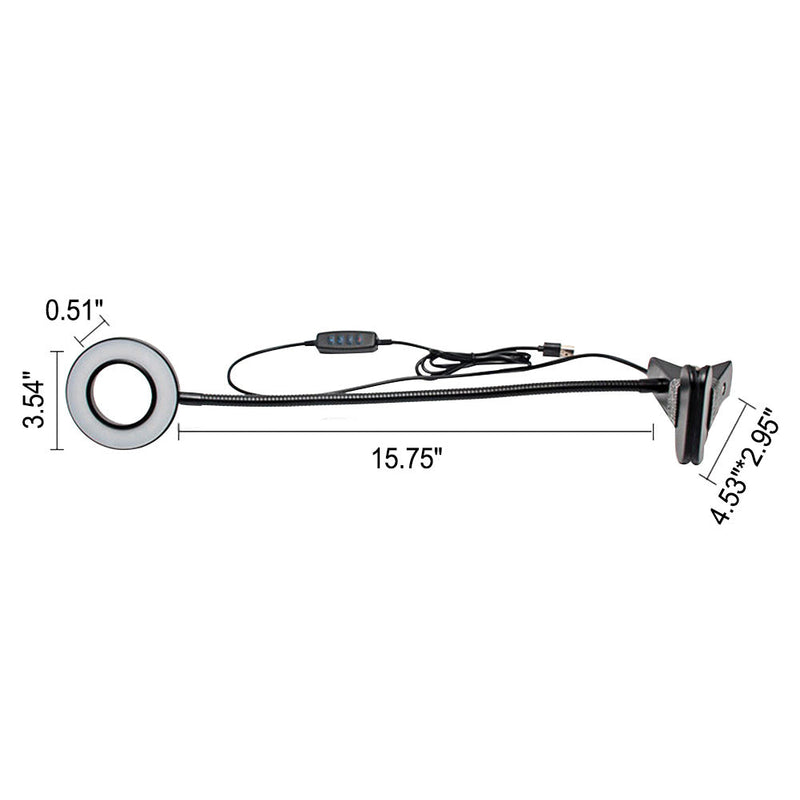 Creative Simple USB Hose Button LED Reading Clip Desk Lamp