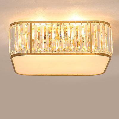 Modern Crystal Square 5-Light Flush Mount Ceiling Light