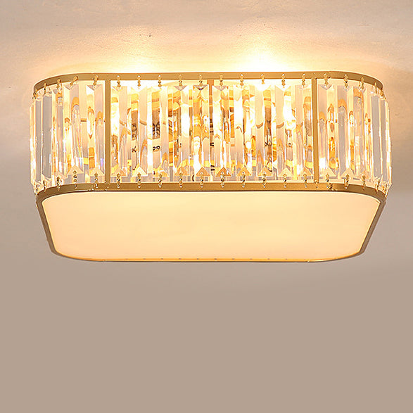 Modern Crystal Square 5-Light Flush Mount Ceiling Light