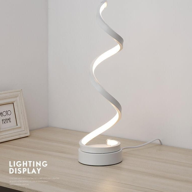 Lampes de table LED 1 lumière avec abat-jour en spirale 