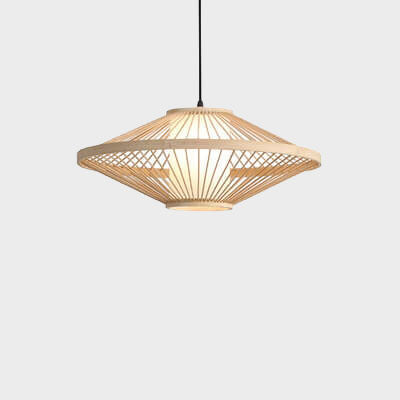 Modern Chinese Style Bamboo Weaving Lantern 1-Light Pendant Light