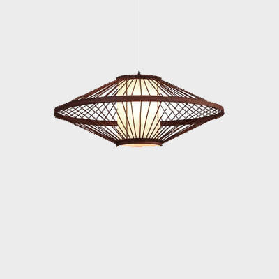 Modern Chinese Style Bamboo Weaving Lantern 1-Light Pendant Light