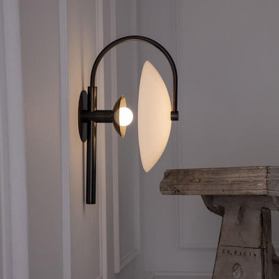 Post-modern Creative Arc Glass 1-Light LED Wall Sconce Lamp
