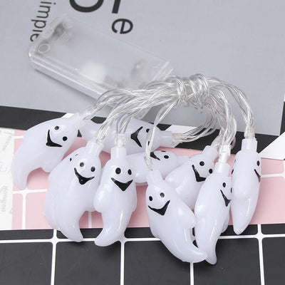 Halloween Ghost LED Fairy Lighting White Battery Solar Powered String Light