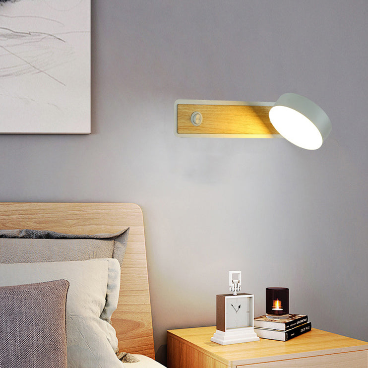 مصباح حائط LED دوار بظل ألومنيوم عصري 