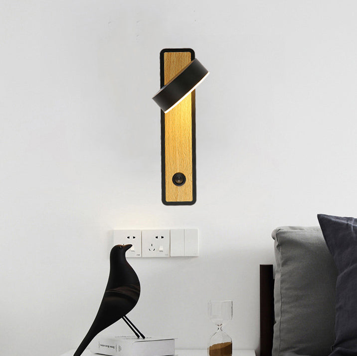 مصباح حائط LED دوار بظل ألومنيوم عصري 