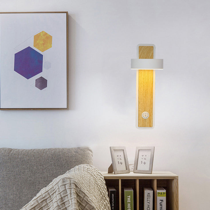 مصباح حائط LED دوار بظل ألومنيوم عصري 