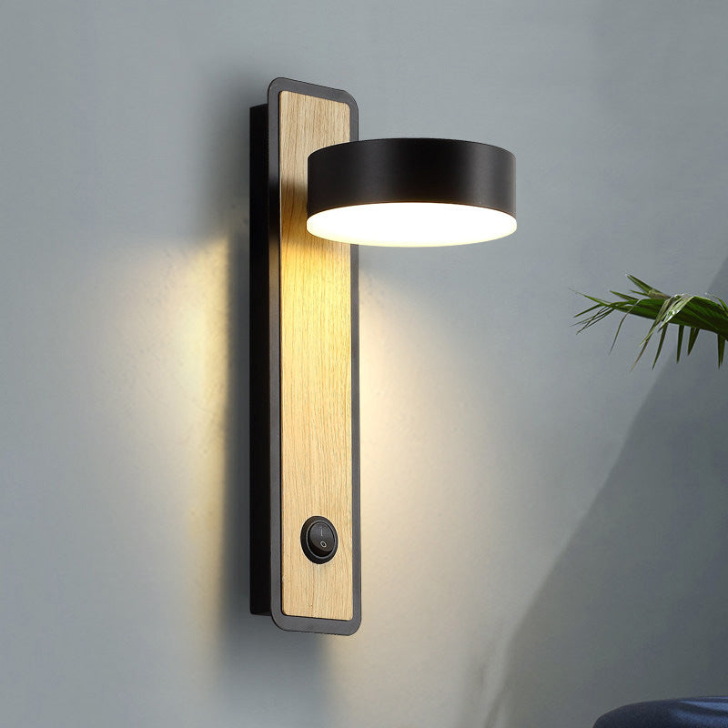 مصباح حائط LED دوار بظل ألومنيوم عصري 