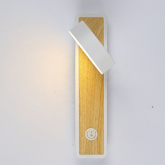 مصباح حائط LED دوار بظل ألومنيوم عصري 