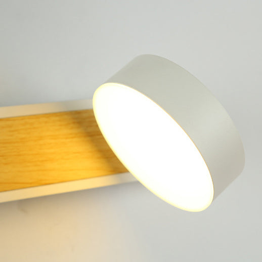 مصباح حائط LED دوار بظل ألومنيوم عصري 