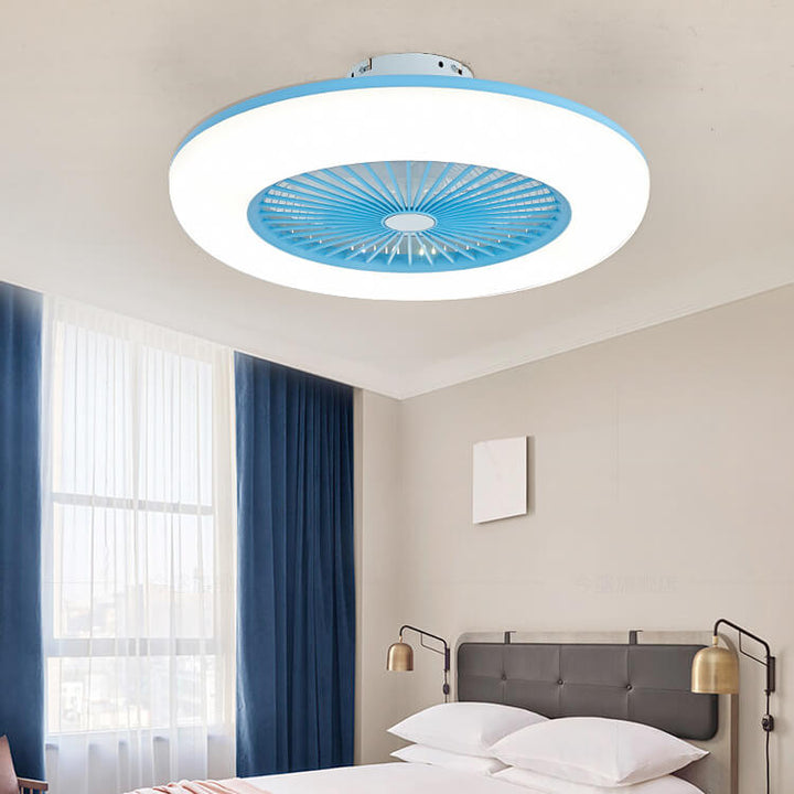 Modern Acrylic Ceiling Fan 1-Light LED Semi-Flush Mount Lighting