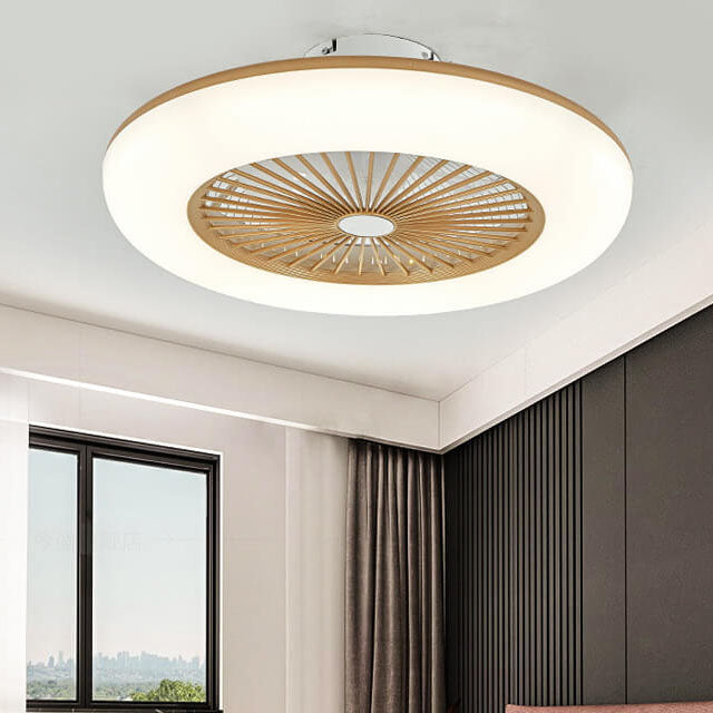 Modern Acrylic Ceiling Fan 1-Light LED Semi-Flush Mount Lighting