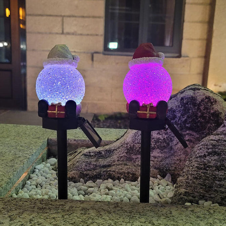 Décoration de jardin solaire de Noël Bonhomme de neige Lumière de paysage pour pelouse 