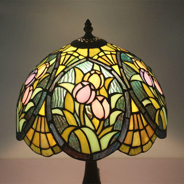 Tiffany Rustikale Buntglas 1-Licht Tischlampe 