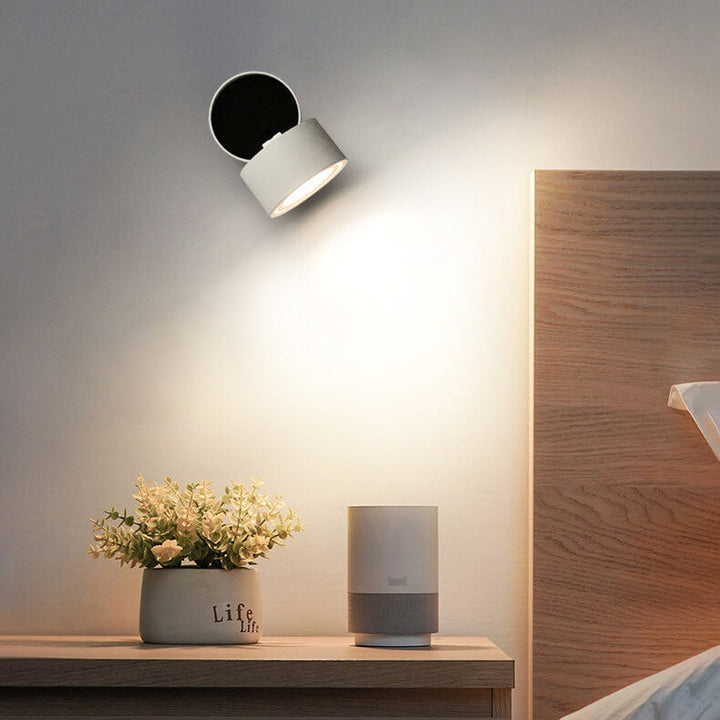 Modern Minimalist Round Aluminium Rotatable Folding LED Wall Sconce Lamp For Living Room &amp; Bedroom