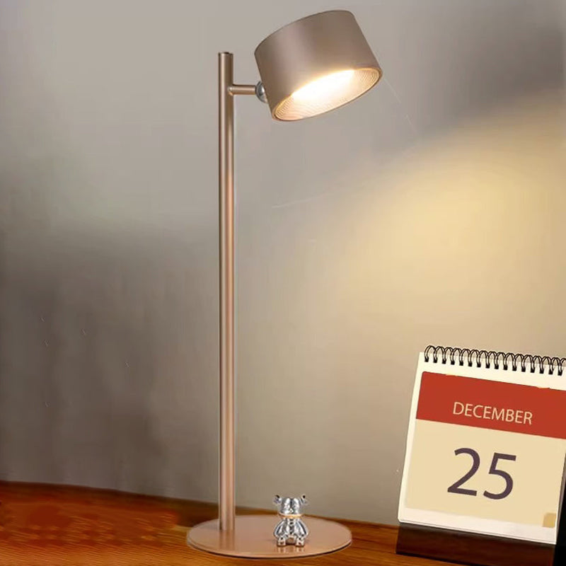 Modern Minimalist Cylindrical ABS USB LED Table Lamp For Bedroom