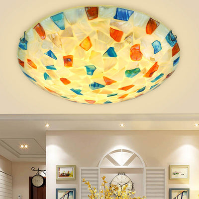 Mediterranean Pastoral Creative Shell Design LED Flush Mount Light