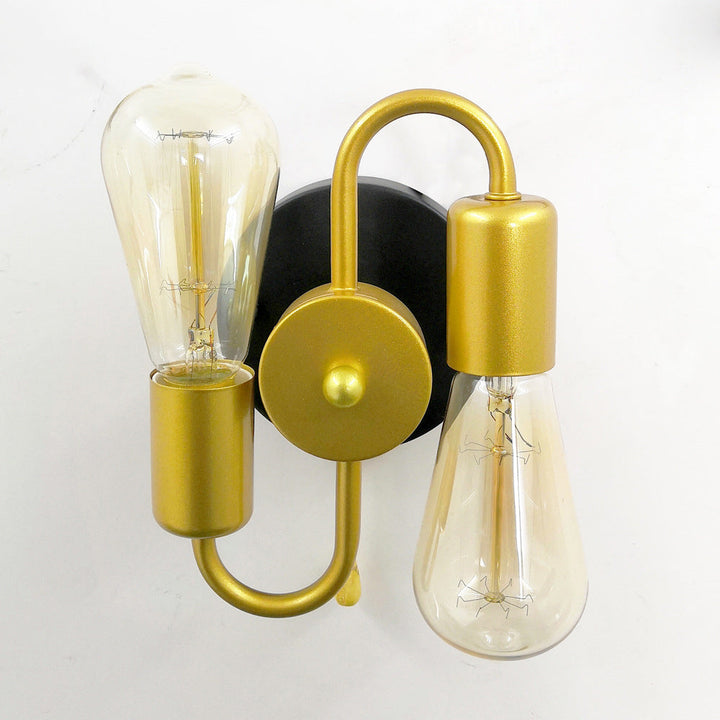 Lámpara de Aplique de Pared de 2 Luces Simétrica Creativa de Hierro Industrial Contemporáneo 