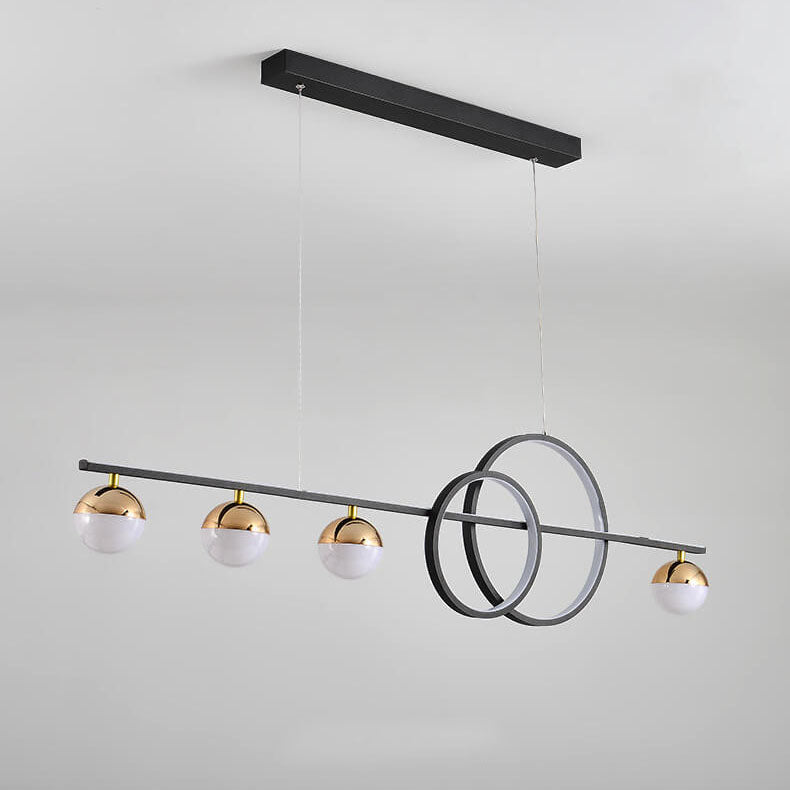 Modern Luxury Long Strip Round Globe Design LED Island Light Chandelier