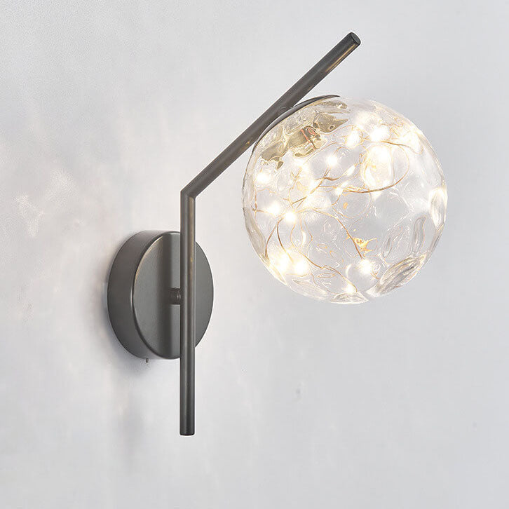Applique murale LED créative européenne avec boule de verre pleine étoile 