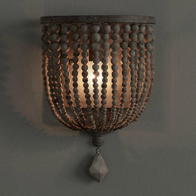 Vintage Antique Crystal Half Cylinder Decorative 1-Light Wall Sconce Lamp