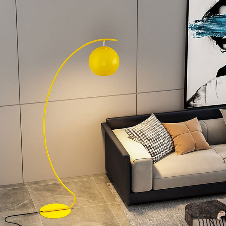 Lampe sur pied à 1 lumière en forme de dôme incurvé minimaliste nordique