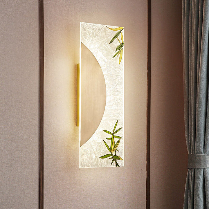 Nouveau style chinois applique murale LED design ultra-mince en cuivre complet 