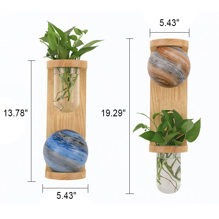 Applique murale 1-lumière Nordic Glass Planet Log Base Plant 
