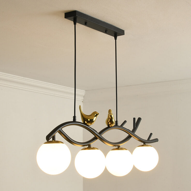 Simple Nordic Creative Bird Design 4-Light Chandelier