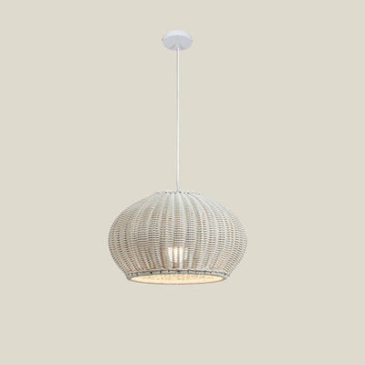 Japanese Minimalist Rattan 1-Light Pendant Light
