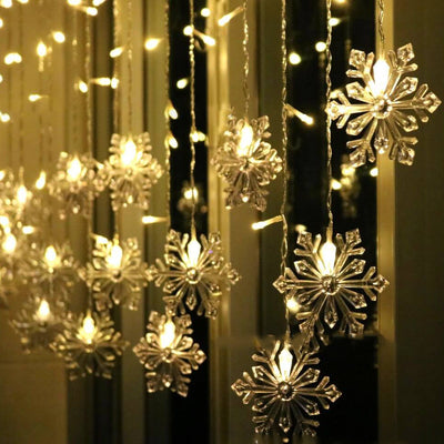 Télécommande flocon de neige guirlande lumineuse à LED clignotante décorative 