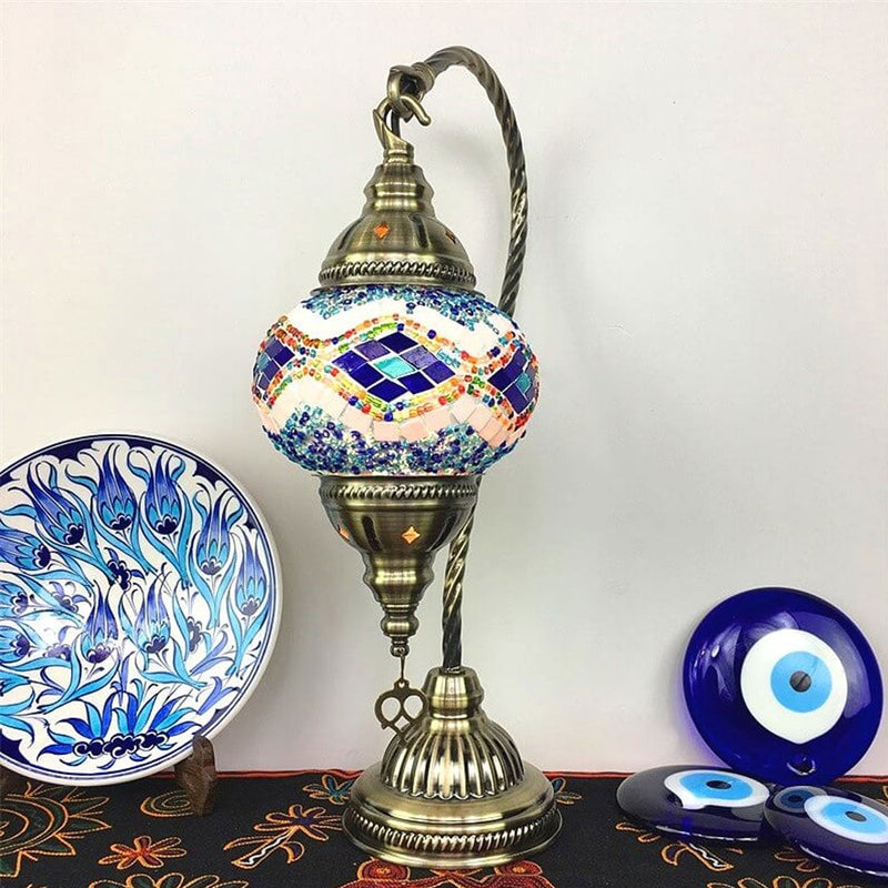 Vintage Stained Glass Turkish Style LED Table Lamp