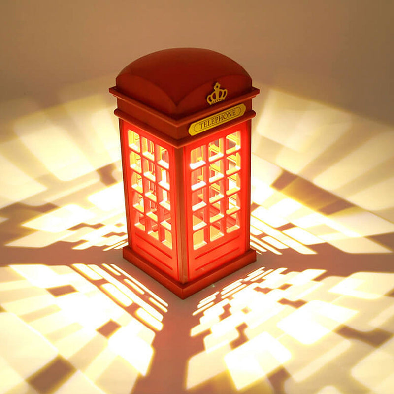 Retro Touch Creative British Phone Booth Design LED Night Light Table Lamp