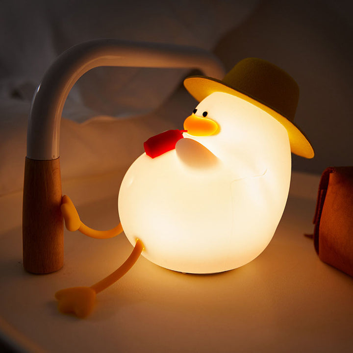 Lampe de table LED Creative Cartoon Silicone Canard Pat Veilleuse 