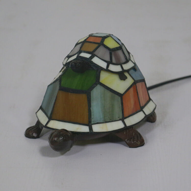 Europäische Tiffany-Schildkröten-Buntglas-1-Licht-Nachtlicht-Tischlampe
