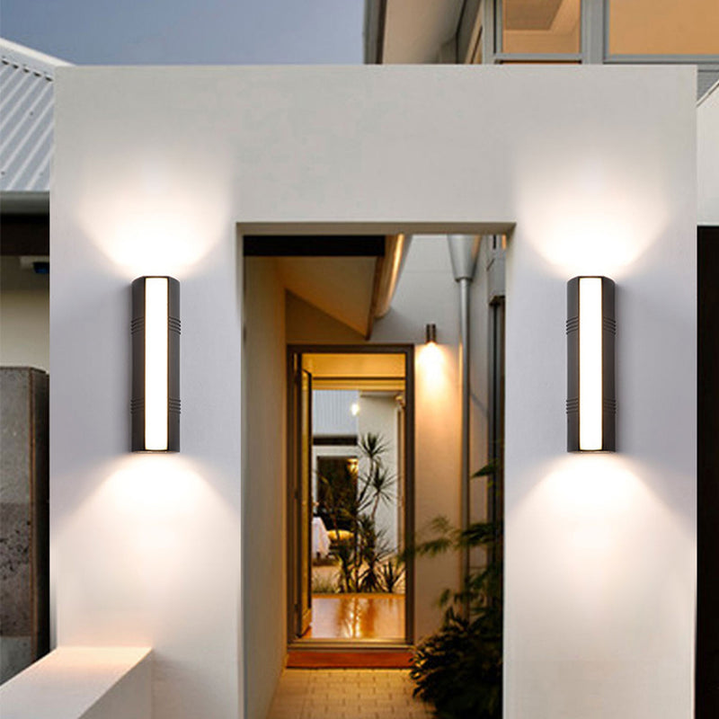 Nordic Simple Rectangular Up and Down Luminous LED Outdoor Wall Sconce Lamp