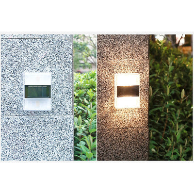 Applique murale solaire carrée haut et bas à LED, luminaire décoratif d'extérieur, idéal pour un jardin ou un jardin 