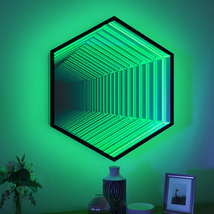 Lampe murale décorative créative à LED hexagonale/octogonale RVB 