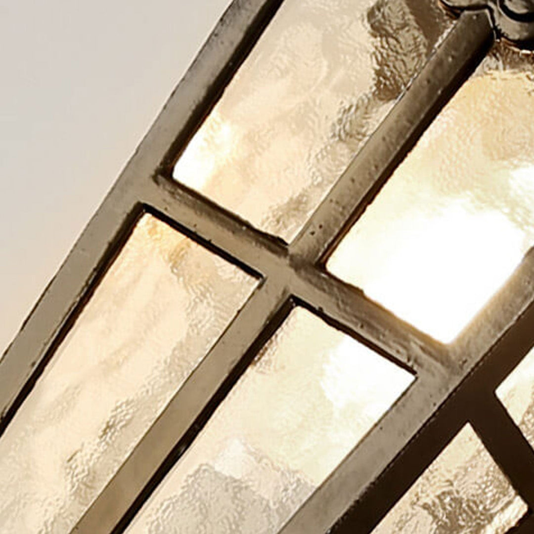 Lanterne murale étanche à 1 lumière en aluminium et verre rétro européen pour l&