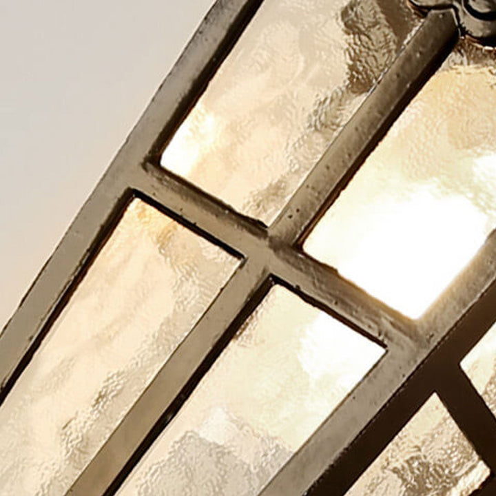 Lanterne murale étanche à 1 lumière en aluminium et verre rétro européen pour l&