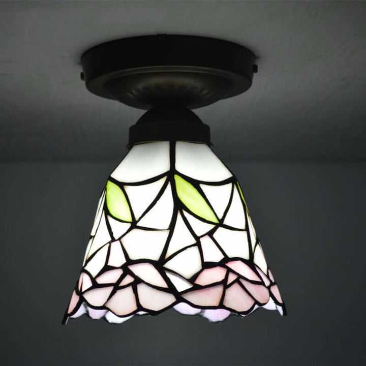 Traditional European Tiffany 1-Light Wall Sconce Lamp For Bedroom