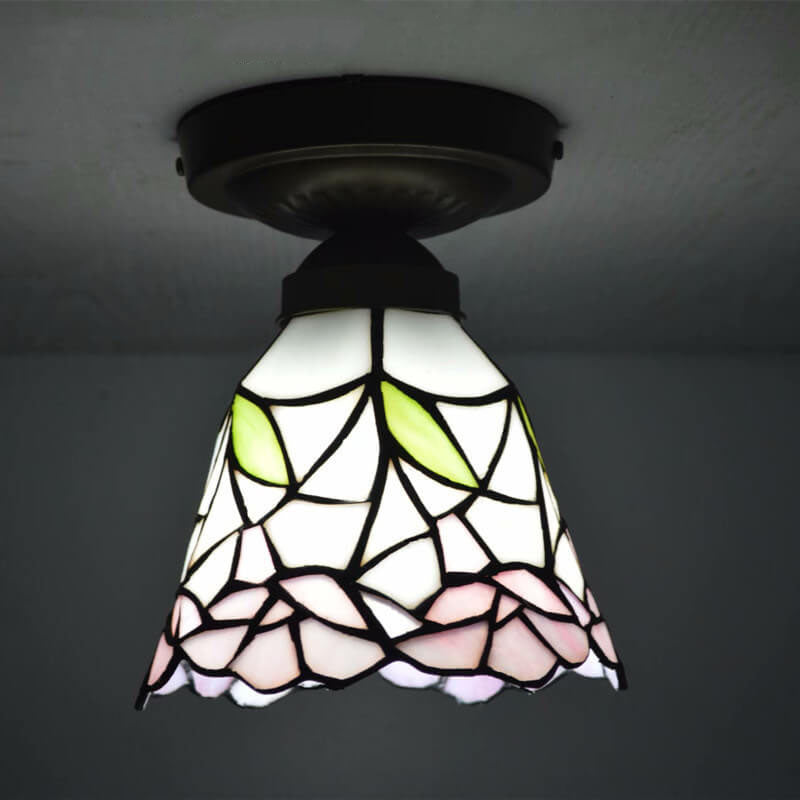 Traditional European Tiffany 1-Light Wall Sconce Lamp For Bedroom