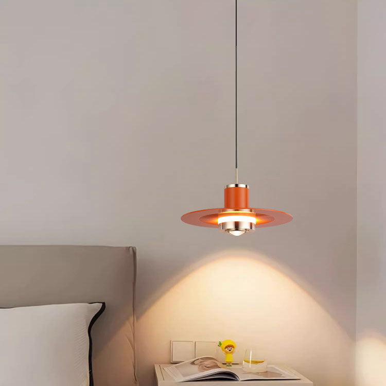 Moderne minimalistische Zylinder fliegende Untertasse Hardware LED Pendelleuchte für Wohnzimmer 