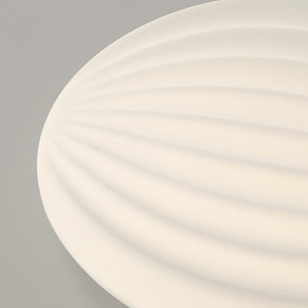 Modern Minimalist Milk White Acrylic Striped Round LED Flush Mount Ceiling Light