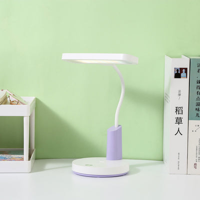 Simple Long Shade Round Base Touch Charging LED Desk Lamp