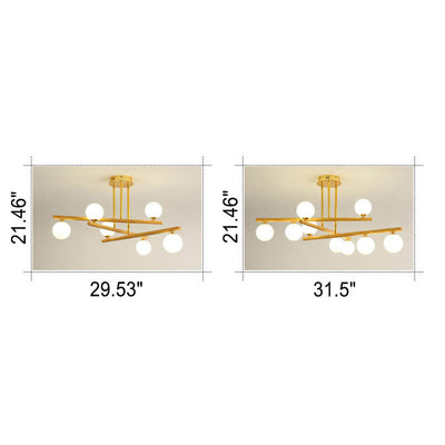 Nordic Bubble Magic Bean Glas Holzmaserung 6/9 Licht Kronleuchter 