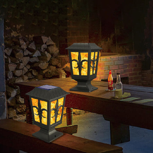 Modern Simplicity Outdoor Solar Flame Blinking Lantern LED Waterproof Garden Decorative Landscape Light For Garden