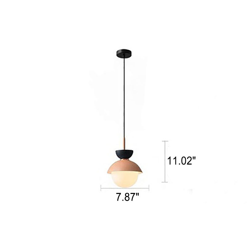 Modern Macaron Metal 1-Light Globe Pendant Light